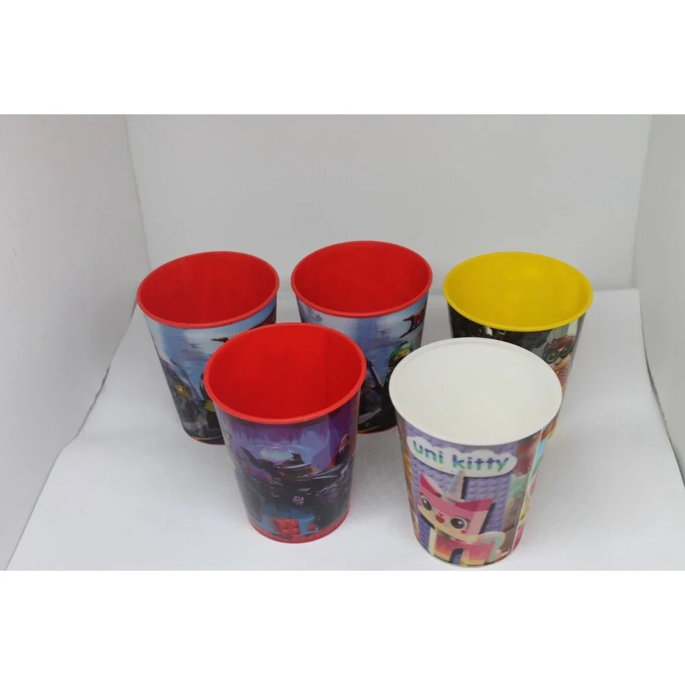 McDonald’s Lego Movie Holographic Cups 2013 Lot of 5 Ninjago, Batman, Uni kitty